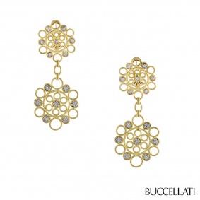Buccellati 18k Yellow Gold Diamond Drop Earrings